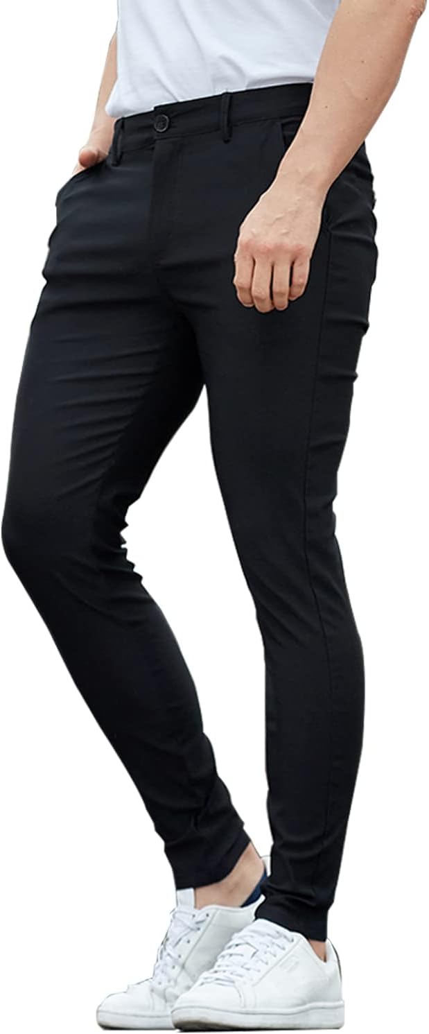 Mens skinny dress pants stretch best sale